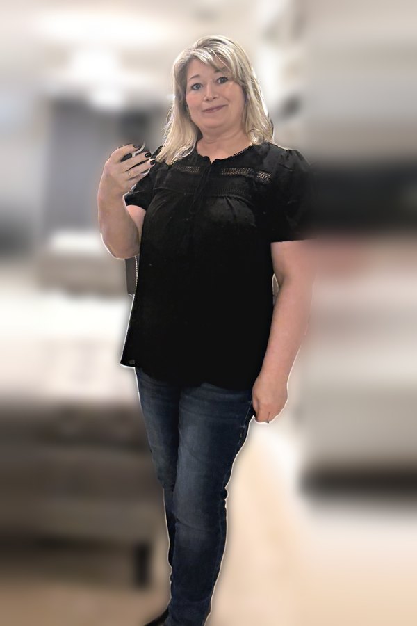 The Black Eyelet Top